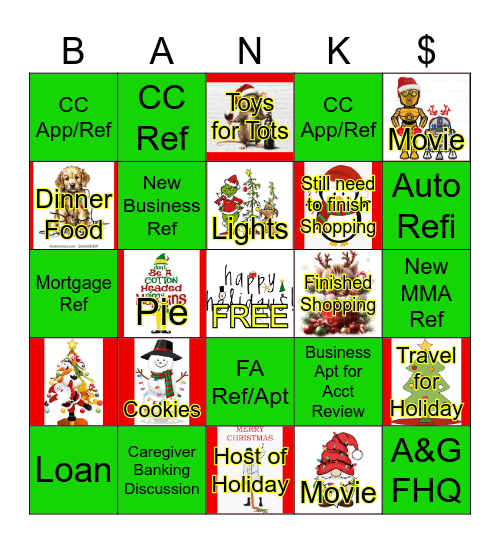 Holiday Convo's Scavenger-Bingo Card