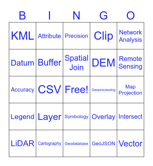 GIS Day BINGO! Bingo Card