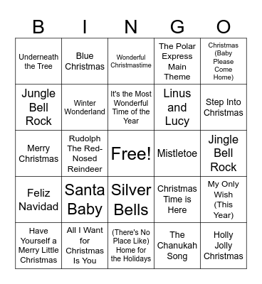 Holiday Bingo Card