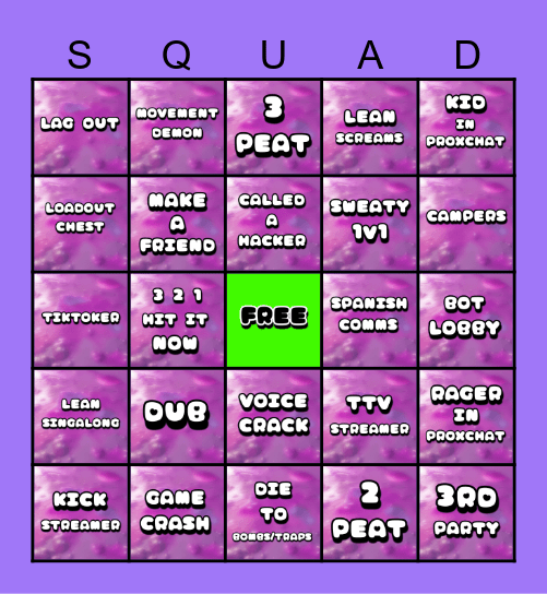 LEANGO (Lean Squad Edition) Bingo Card