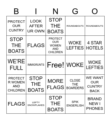 REFORM Bingo Card