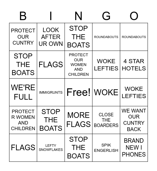 REFORM Bingo Card