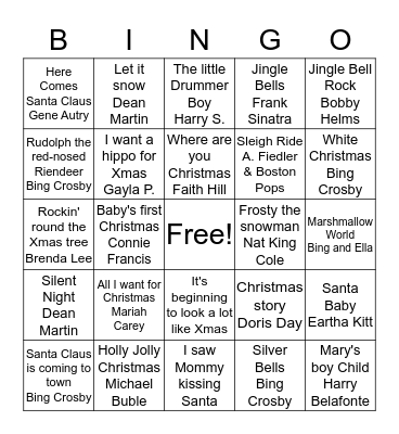 Christmas Bingo Card