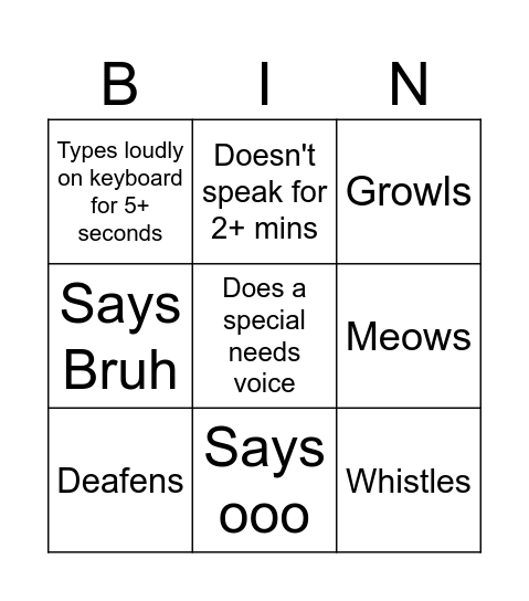 Toasttez Bingo Card