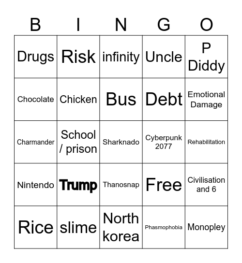 Lockout Bingo Card