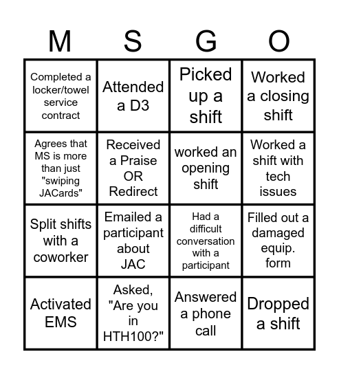 Bingo Card