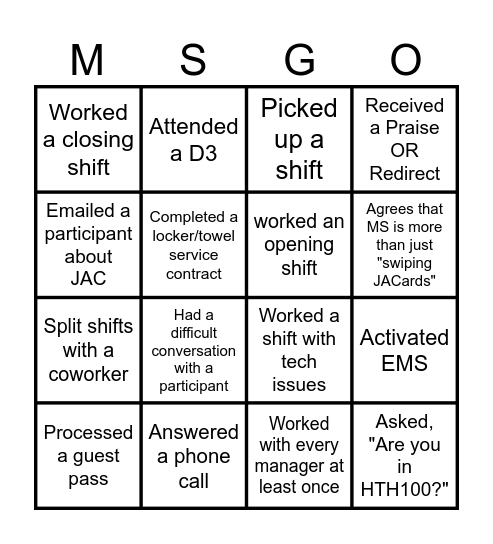 Bingo Card