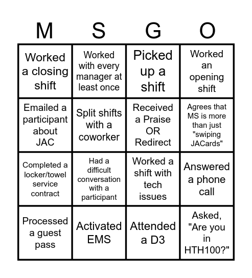 Bingo Card