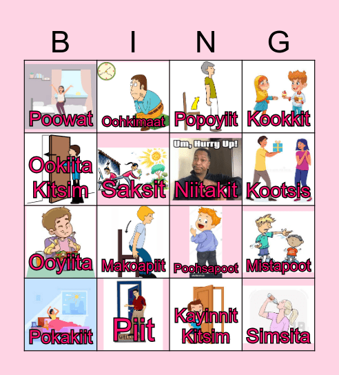 Simple blackfoot commands Bingo Card