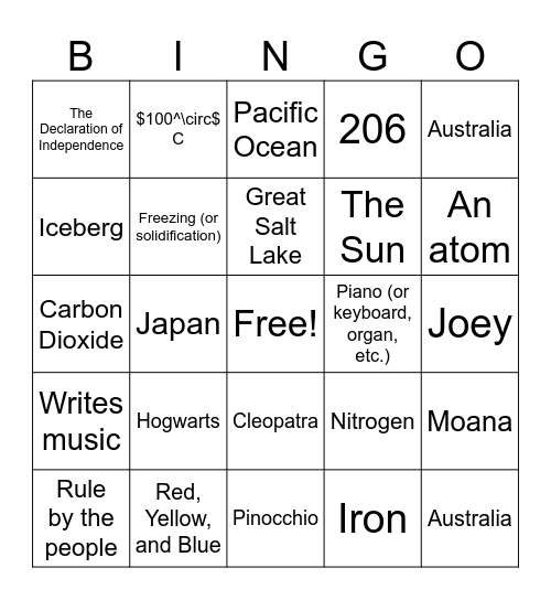 Bingo Card