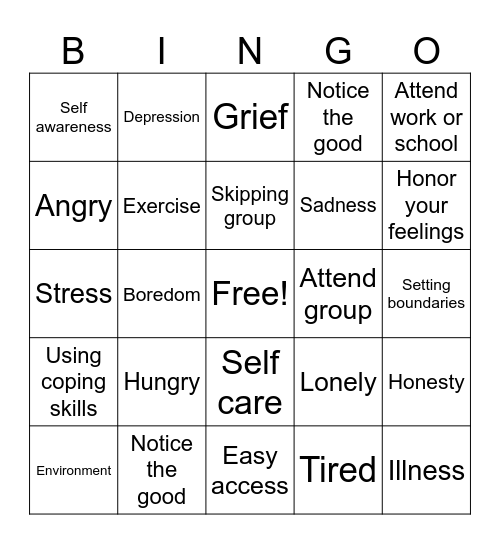 Triggers BINGO Card