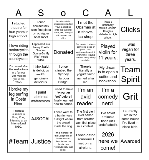 The Dev Team Bingo Card