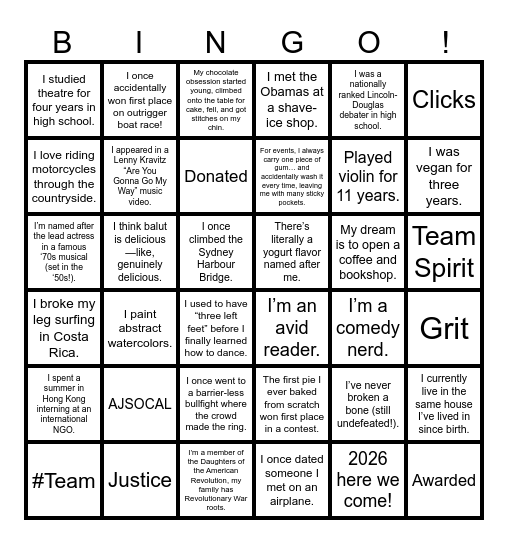The Dev Team Bingo Card