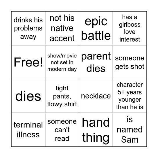TBS Bingo Card