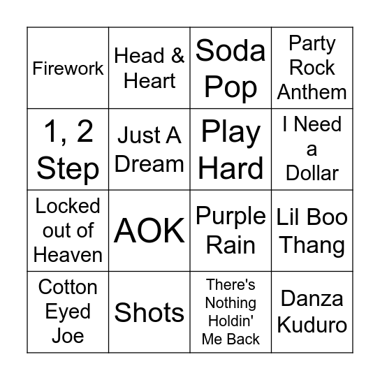 A Birthday Mix Bingo Card