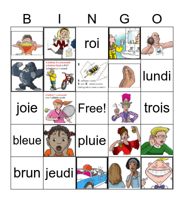 French Phonics Bingo Card