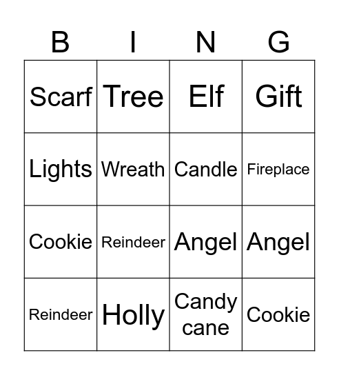 Christmas Bingo Card