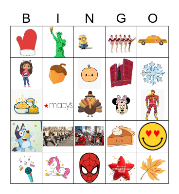 2025 Thanksgiving Bingo Card