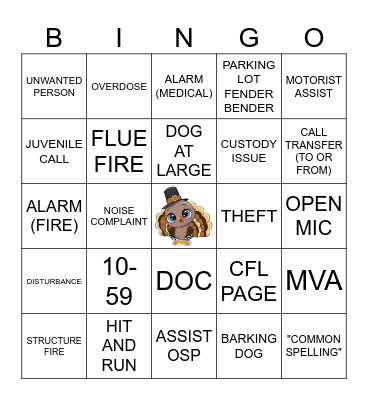 THANKSGIVING BINGO Card