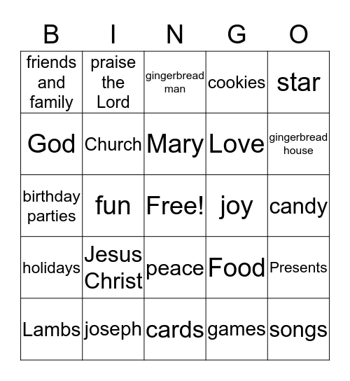 Christmas Bingo Card