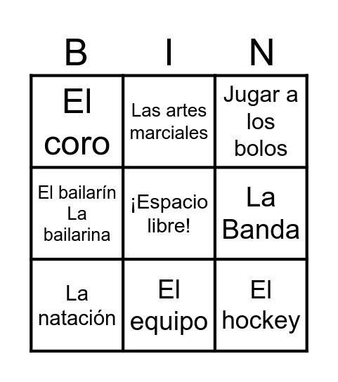 Que haces despues de las clases Bingo Card