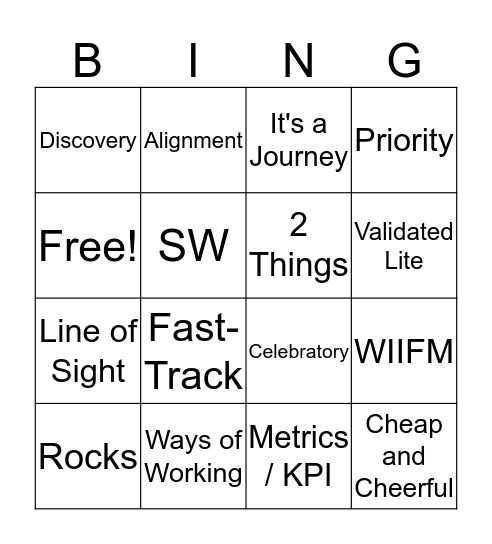 SAVE US Bingo Card