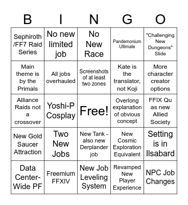 NA FanFest Bingo Card