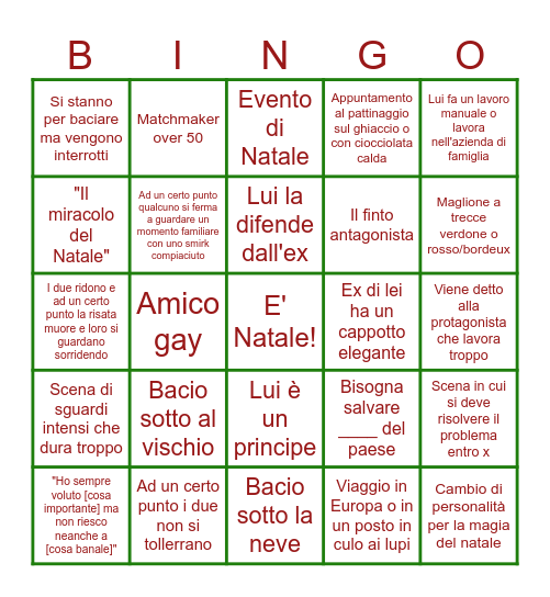 Bingo dei Film di Natale a Capodanno Bingo Card