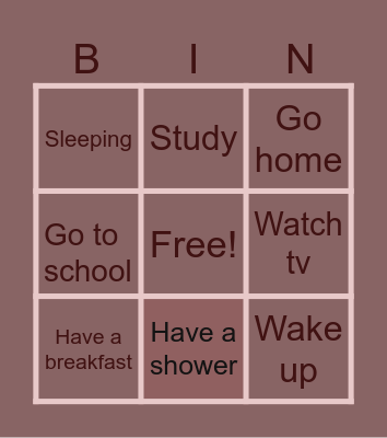 My day Bingo Card