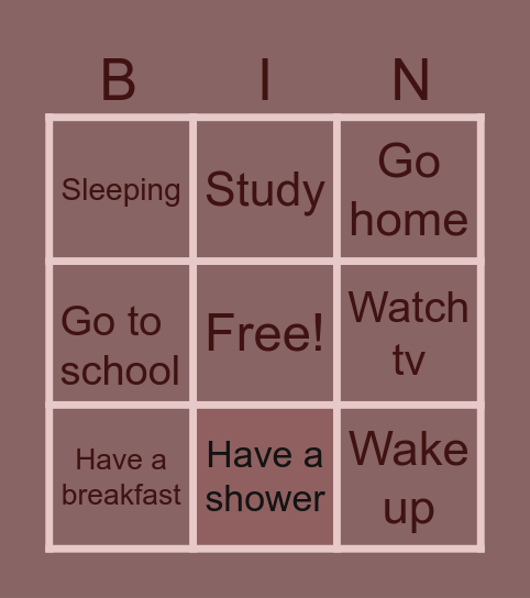 My day Bingo Card
