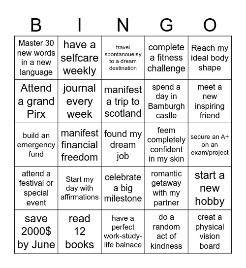2025 bingo Card