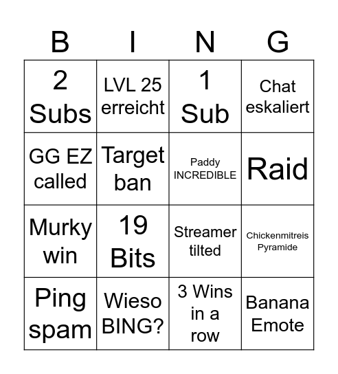 HOTS Bingo Card