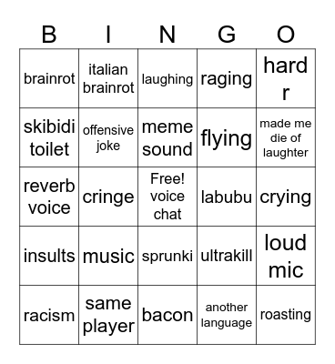 VC Bingo Card