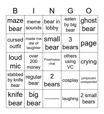 medved Bingo Card
