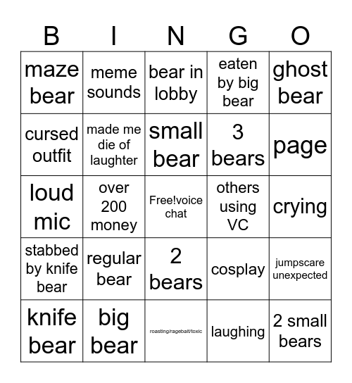 medved Bingo Card