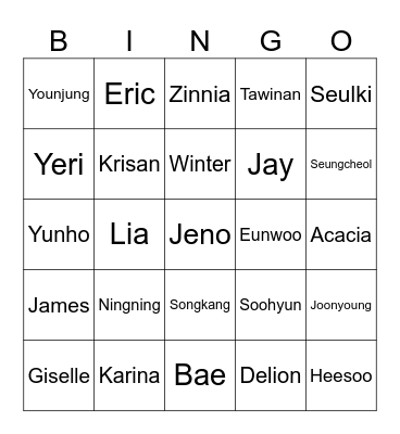 Ning’s Bingo Card