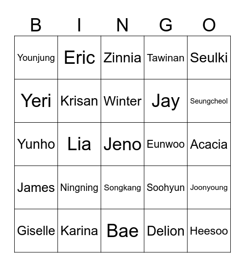 Ning’s Bingo Card