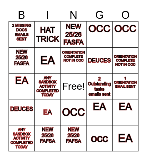 LEGEND New Cycle Bingo Card