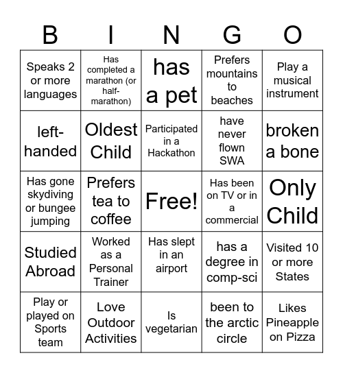 CHIP Offer Day Bingo Card