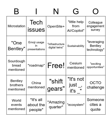 Q4 All Hands Bingo Card