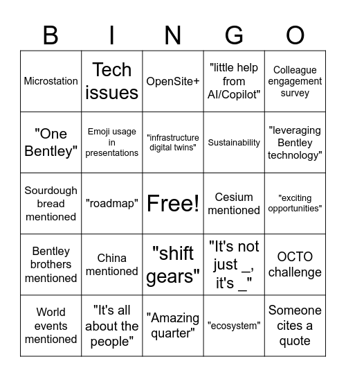 Q4 All Hands Bingo Card