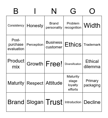 Unit 2 & 3 Bingo Card