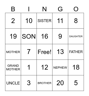 ASL CLUB (NOV 19) Bingo Card