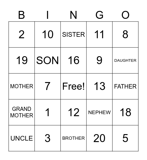 ASL CLUB (NOV 19) Bingo Card