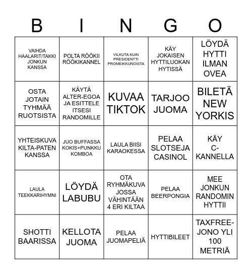 CruiseBingo Card