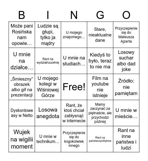 PP BINGO Card