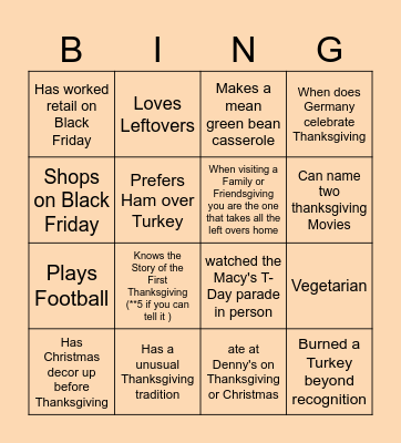 ITG Nursing Technology Turkey Happy Hour Bingo Card