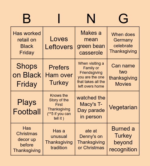 ITG Nursing Technology Turkey Happy Hour Bingo Card