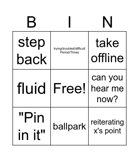 Consultancy Bingo Card
