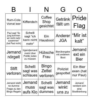 Schelli Bingo Card